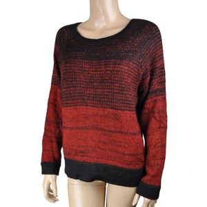 A+Ro Black Red Long Sleeve Soft Knit Sweater Top